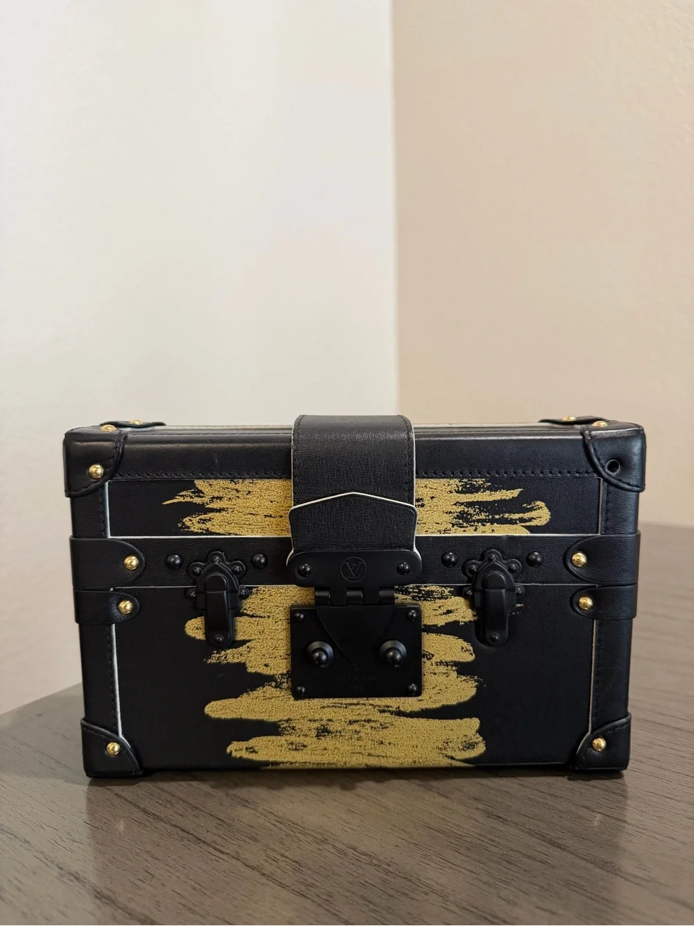 Louis Vuitton Black Petite Malle Trunk Bag